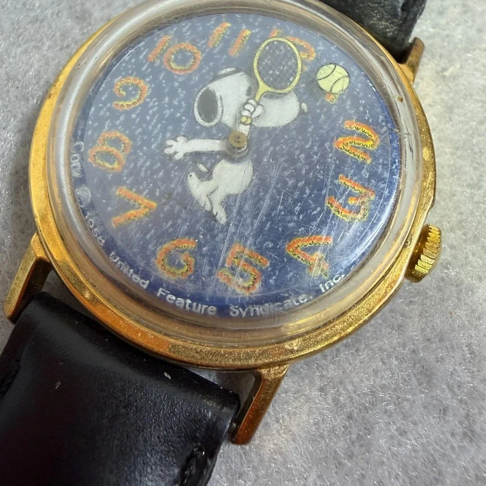 Vintage 1979 Timex Snoopy Tennis Mystery Dial United Features Syndicate Untested